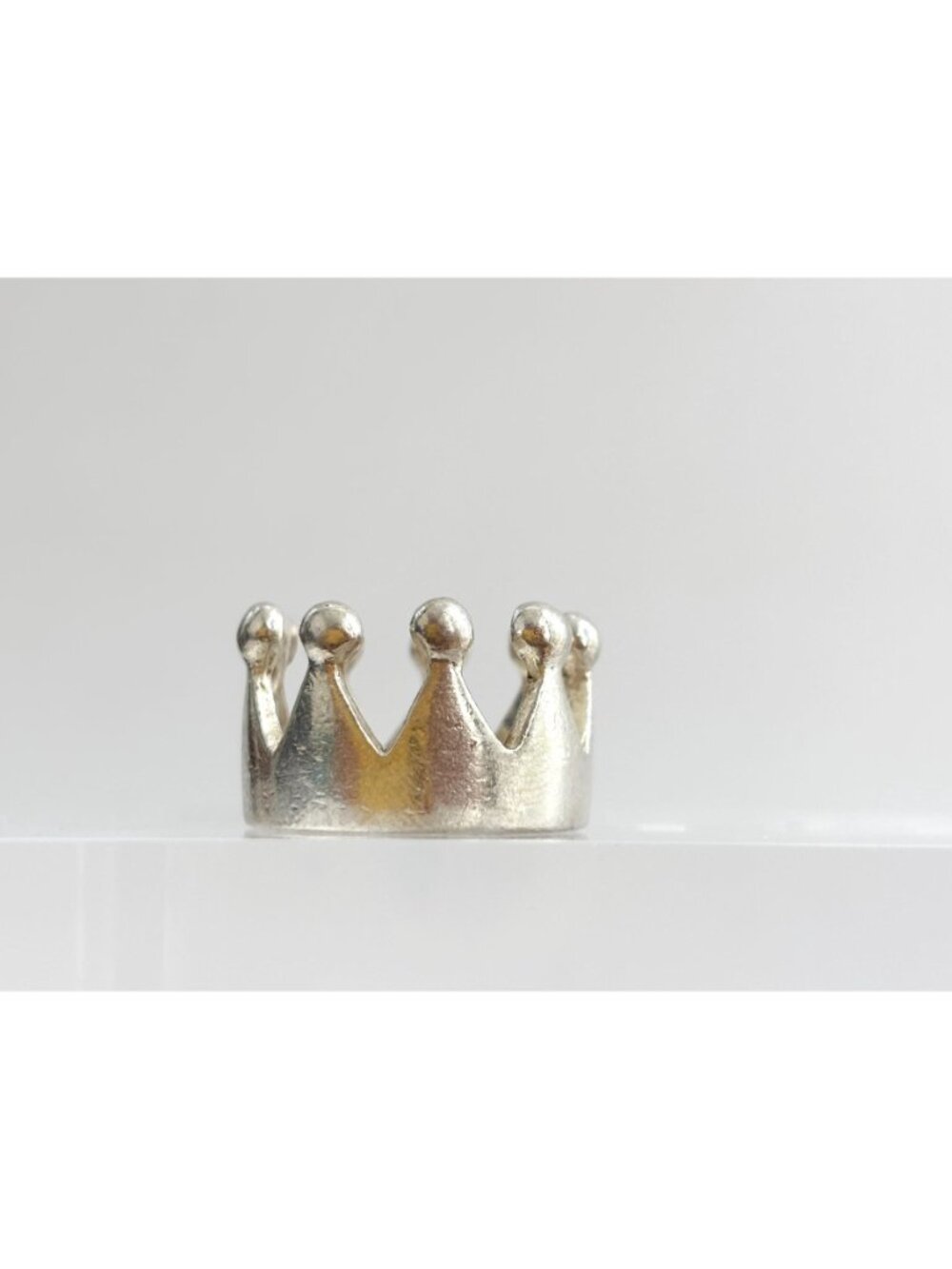 Crown Shaped Polished Bright Minimalist Sterling Silver 925 Vintage Ring - sz 6 - Picture 6 of 14